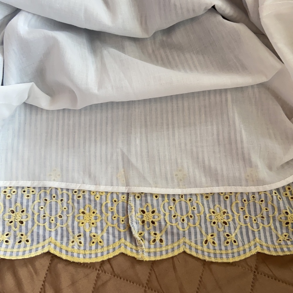 NWT PENELOPE MACK Girls Size 6 Blue & White Striped Dress With Yellow Trim - Picture 11 of 11